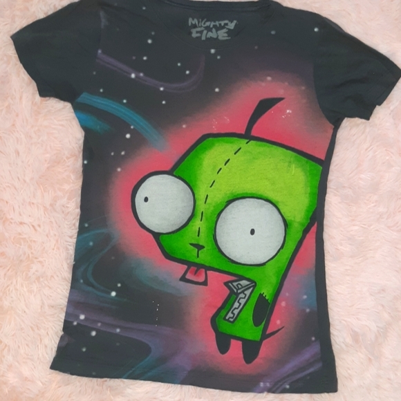 Mighty Fine Tops - Y2k Invader Zim scene/emo kid babydoll tee